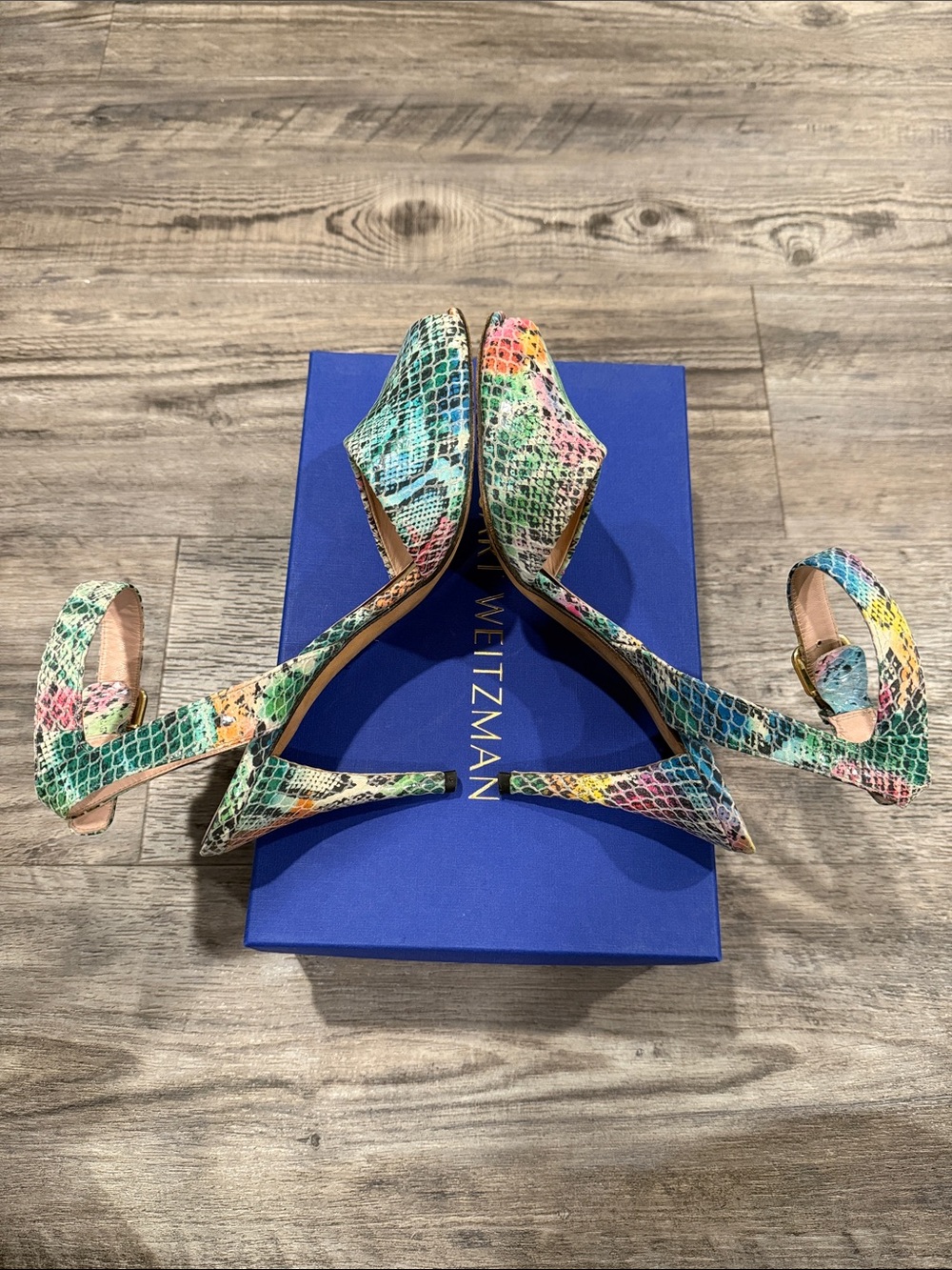 Stuart Weitzman Multicolored Snake Skin Pumps Size 9 Women’s Shoes Sandals - Picture 6 of 14